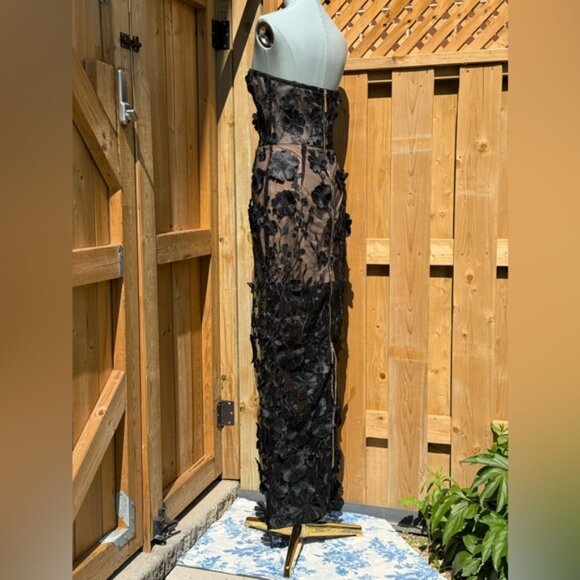 🆕 BRONX & BANCO 🧿 NWOT Jasmine Noir Floral Embroidered Maxi Dress, Sz M US 6 - Picture 8 of 14